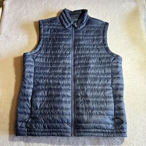 Stio Mens Pinion Insulated Down Puffer Vest Navy Blue Medium Pertex